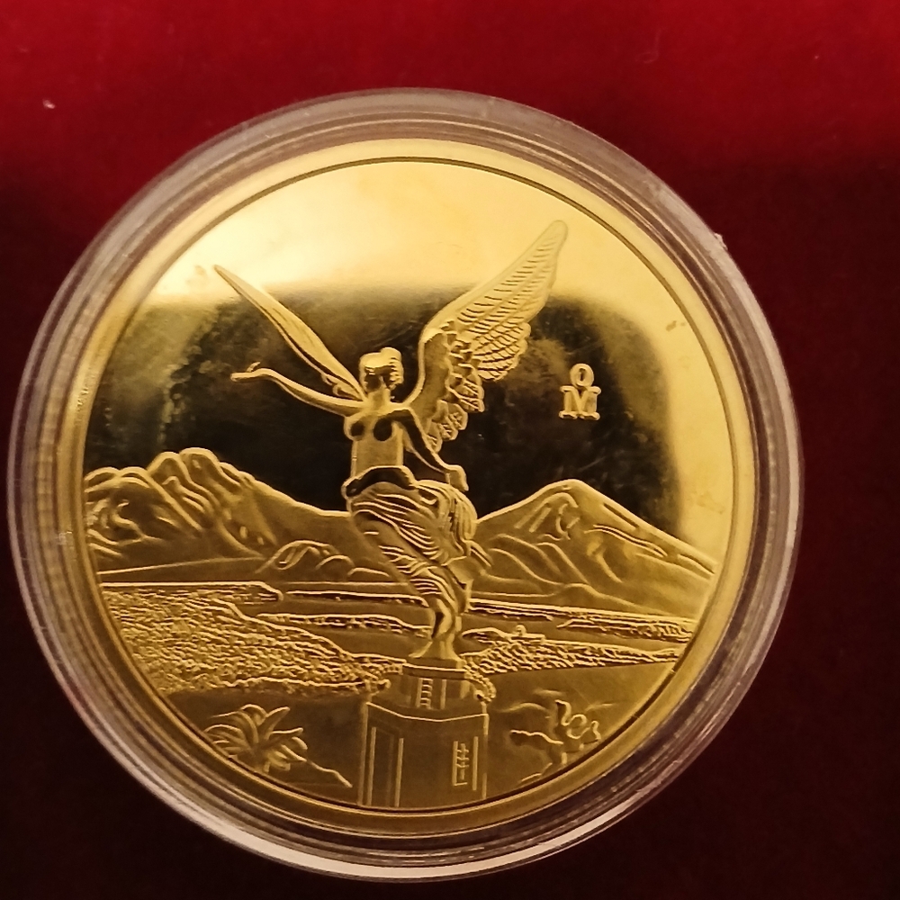 2010 1/4 Gold Plated Liberated Mexico Angel Coin - Picture 5 of 6
